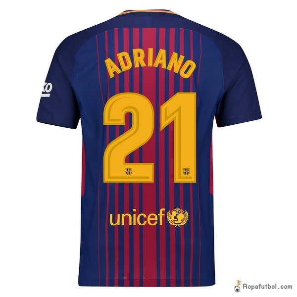 Camiseta Barcelona Replica Primera Ropa Adriano 2017/18 Azul